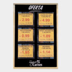 tableros de ofertas con bolsillos acrilicos