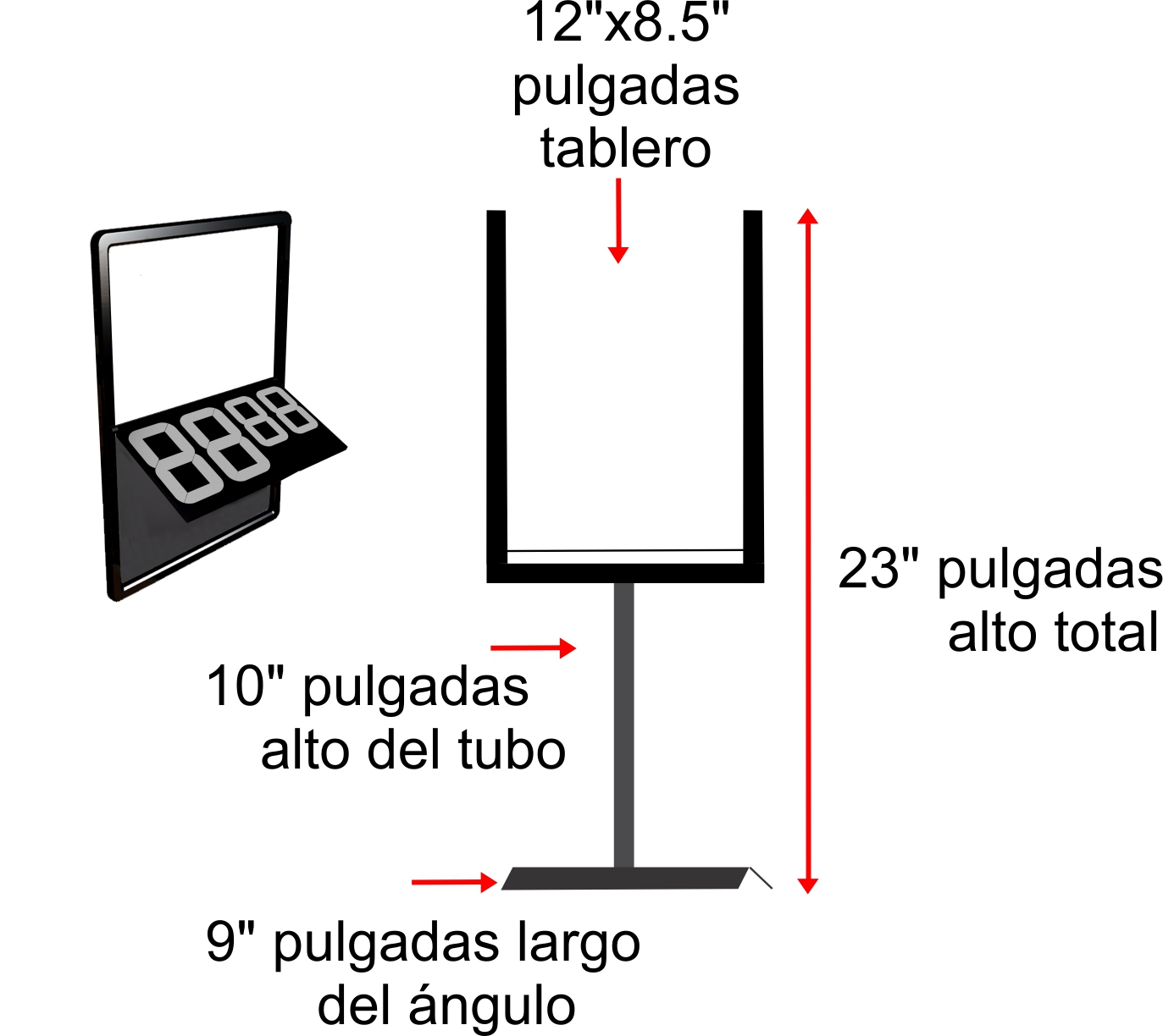 medidas de tablero de angulo