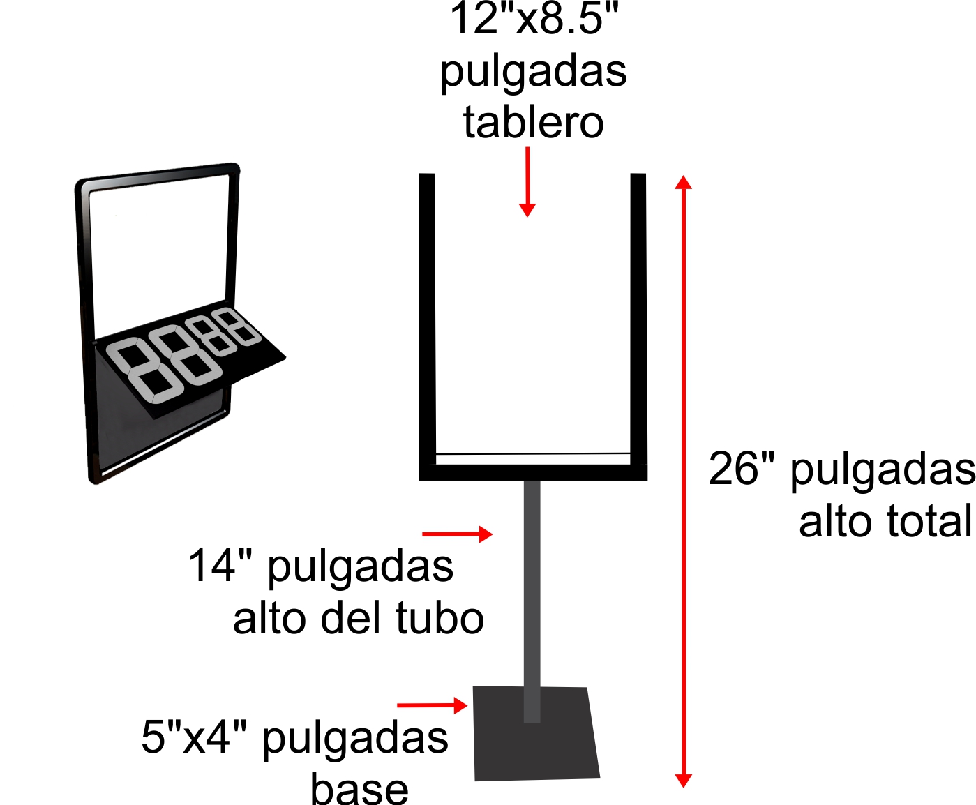 medidas de tablero de pedestal