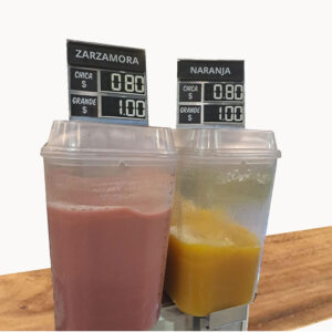 señalización de precios - restaurantes - dispensador vertical dos fichas