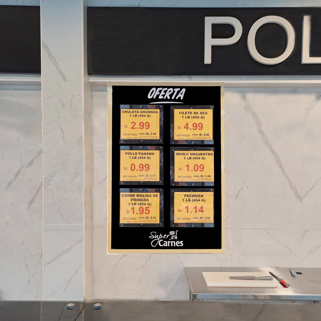 tableros de ofertas con bolsillos acrilicos 2