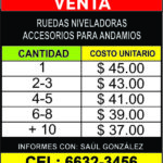rueda niveladora venta tarifa