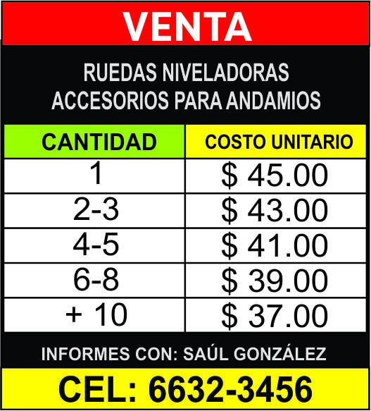 rueda niveladora venta tarifa