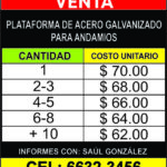 tarifa venta plataformas