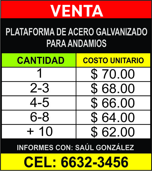 tarifa venta plataformas