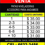 tarifa venta tornillos