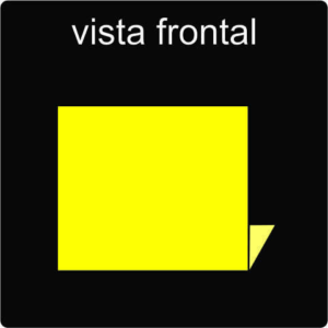 vista frontal cola plana